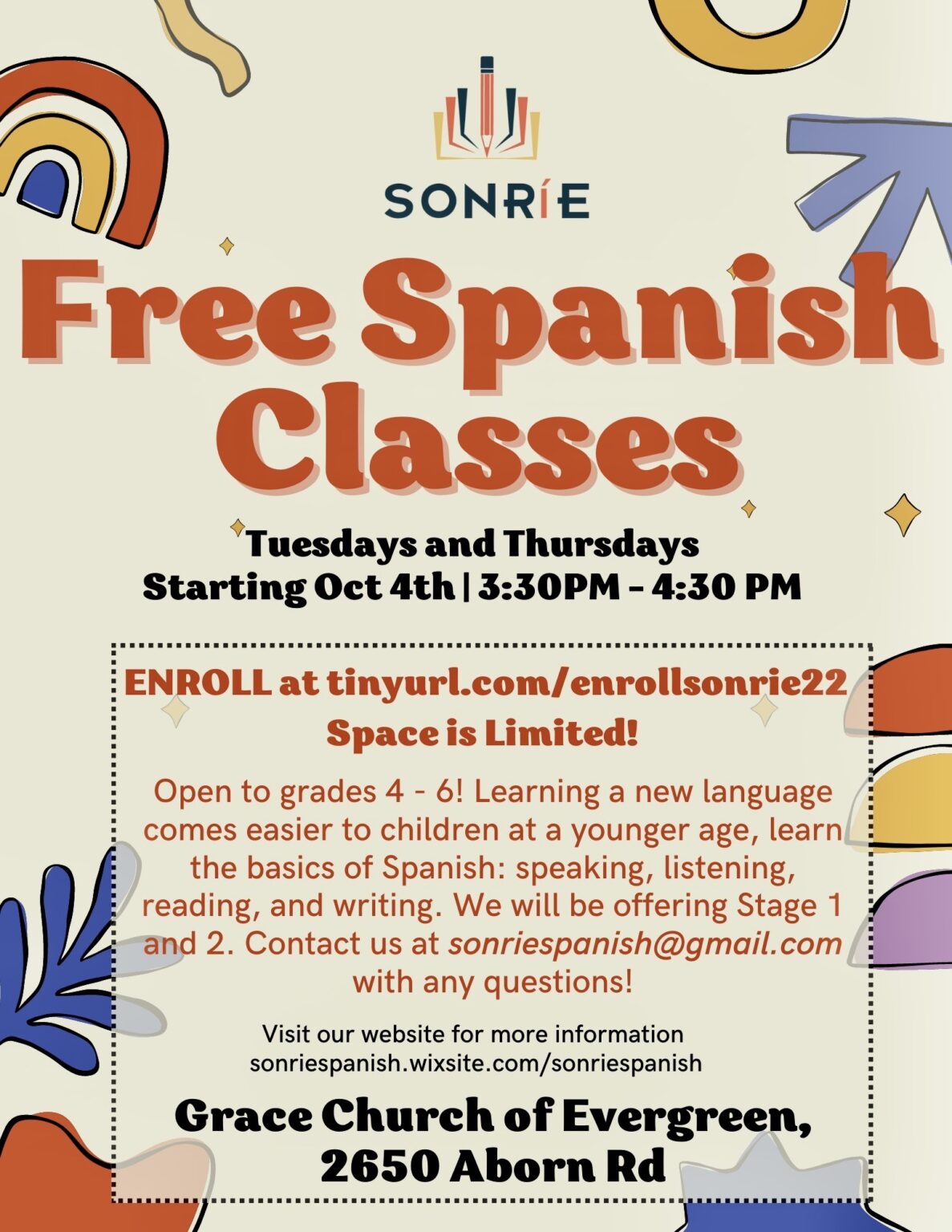 Sonrie Spanish Class Flyer
